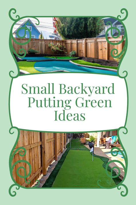 Discover unique, space-saving ideas to add a putting green to your modest backyard. From cute miniature golf courses to professional-styled putting grounds, dive into various designs that seamlessly merge aesthetics with functionality. Transform any petite backyard into a golfer's paradise. Your dream green awaits! Backyard Pool Furniture, Backyard Golf Ideas, Home Golf Course, Golf Backyard, Fence Murals, Backyard Golf, Mini Putt, Simulator Room, Golf Simulator Room