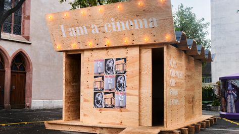 FRAME | This pop-up cinema shows how to prolong the lifespan of temporary pavilions Pop Up Cinema, Cat Climbing Frame, Temporary Structures, Cat Playground, Light Up Letters, House Cat, Venice Biennale, Exhibition Booth, Cat Climbing