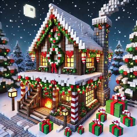 [AI] Ginger Bread House Minecraft, Minecraft Holiday House, Minecraft Santas Workshop, Minecraft Christmas House Ideas, Minecraft North Pole, Gingerbread House Minecraft, Minecraft Christmas Cabin, Christmas House Minecraft, Minecraft Gingerbread House