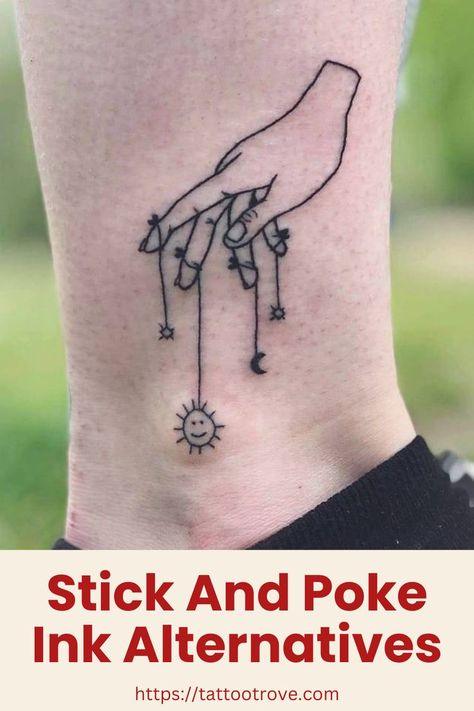 stick and poke ink alternatives How To Stick And Poke Tattoo, Tattoo Basic, Stick And Poke Tattoos, Stick Poke, Stick And Poke Tattoo, Stick N Poke, Stick N Poke Tattoo, Poke Tattoo, Stick And Poke