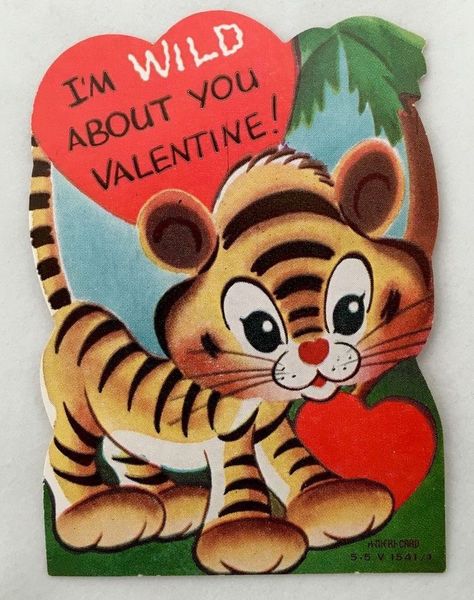 Im Yours, Valentine History, Vintage Valentines Day, Childrens Valentines, Valentine Vintage, Valentines Illustration, Vintage Valentine Cards, Tiger Cub, Vintage Valentine