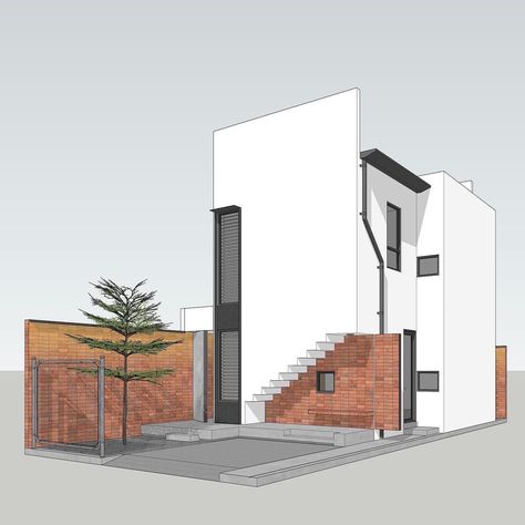 Studio Yume (@studioyume__) • Instagram photos and videos Compact House Design, Concrete And Brick, Building Design Plan, House Redesign, Facade Architecture Design, House Floor Design, Architecture Design Drawing, Minimal House Design, Brick Architecture