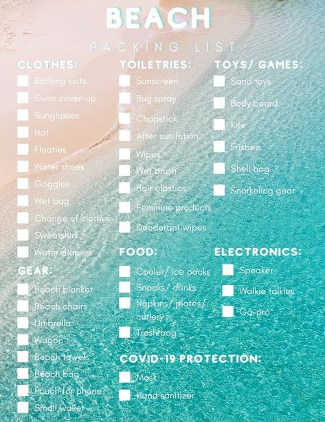 Day Trip Packing List, Summer Vacation Necessities, Beach Day Trip, Beach Trip Packing List, Beach Trip Packing, Beach Packing List, Trip Packing List, Beach Vacation Packing, Beach List