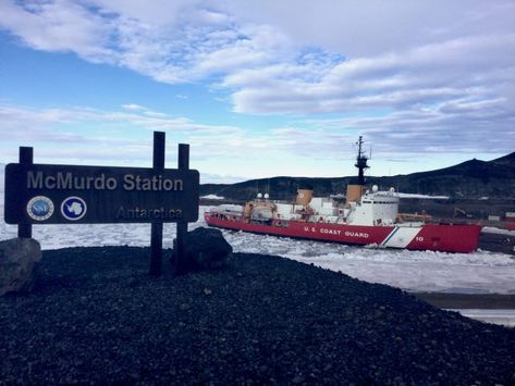 McMurdo Station Expansion Relies on Coast Guard Heavy Icebreaker - USNI News Special Forces Logo, Mcmurdo Station, Ross Island, Research Facility, Wal Mart, Incredible Places, Coast Guard, The Coast, Aerial View