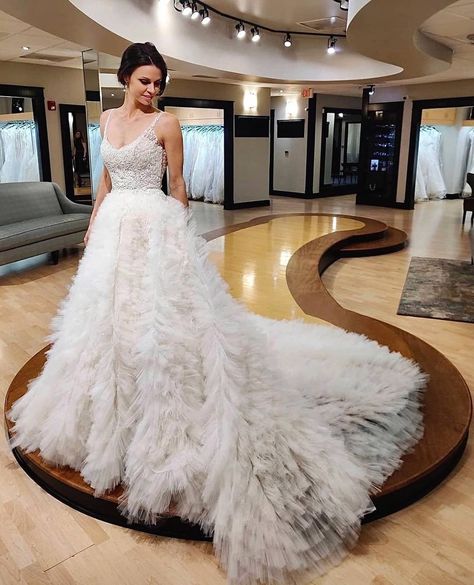 Bridals by Lori on Instagram: “A reminder that you can be bridal AND fashion forward! Megan slays in the "Julie" gown by @enaurabridal. This fluffy textured skirt is both…” Bridals By Lori, Textured Skirt, Instagram A, Trunk, Ball Gowns, Wedding Dresses Lace, Fashion Forward, Wedding Dress, On Instagram