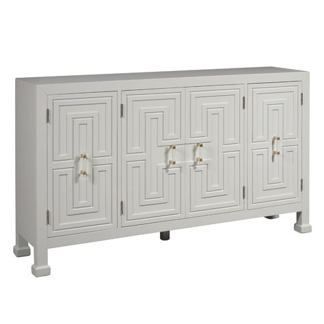 Mercer41 Lainey Credenza & Reviews | Wayfair White Sideboard Buffet, Acrylic Hardware, Media Credenza, White Credenza, Long Storage, Pulaski Furniture, Wide Sideboard, Bedroom White, Decorative Cabinet