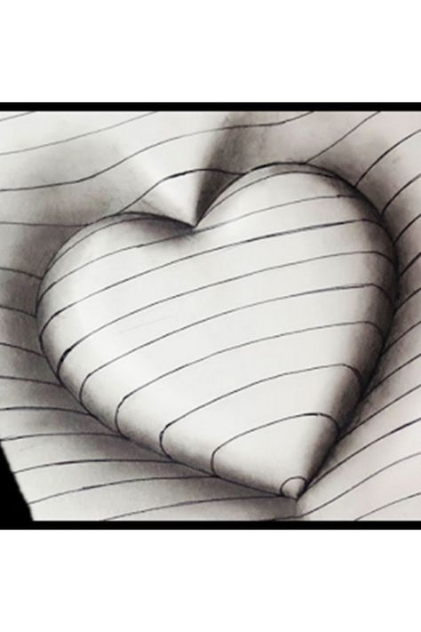 3D Heart Drawing 3d Heart Drawing Optical Illusions, 3d Words Drawing, Heart 3d Drawing, Easy 3d Drawings Step By Step, 3 Dimensional Drawing, 3d Heart Drawing, Easy Heart Drawings, 3d Drawing Tutorial, Drawing Tricks