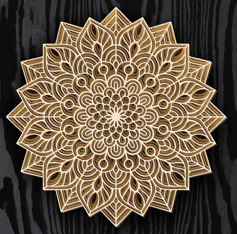 Dxf Files Free Download Laser, Laser Cut Flowers, Cnc Mandala Design, Svg Mandala Free, Multi Layer Svg, Wooden Award, Mandala Layered Svg, 3d Layered Butterfly Mandala Svg Free, Laser Cut Coaster