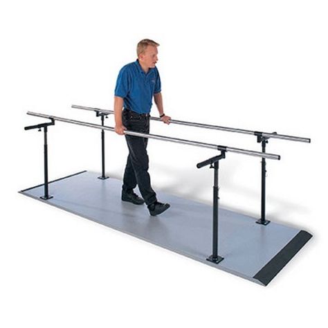 Rehabilitation Products Including Parallel Bars Office Decor Therapy, Parallel Bar, Stainless Steel Handrail, Adaptive Equipment, Steel Handrail, Grey Laminate, Therapy Office Decor, Medical Products, Therapy Office