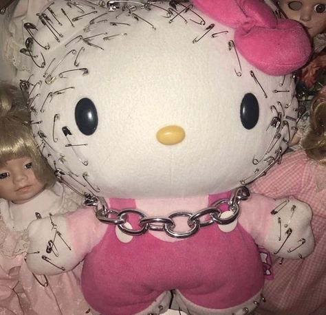 Hello Kitty Cybercore, Scary Hello Kitty, Sakura Instagram, Sanrio Plush, Goth Gf, Hello Kitty Images, Kawaii Room Decor, Kitty Images, Hello Kitty My Melody