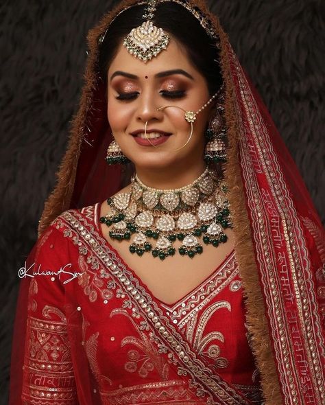 Top 15 Amazing Bridal Makeup Artists In Udaipur For Your Wedding Looks! - SetMyWed Nath Bridal For Round Face, Bridal Jewellery For Round Face, Latest Bridal Makeup, Bridal Makeup Services, Nath Nose Ring, Makeup Trial, Bridal Makeup Images, Freelance Makeup Artist, Best Bridal Makeup