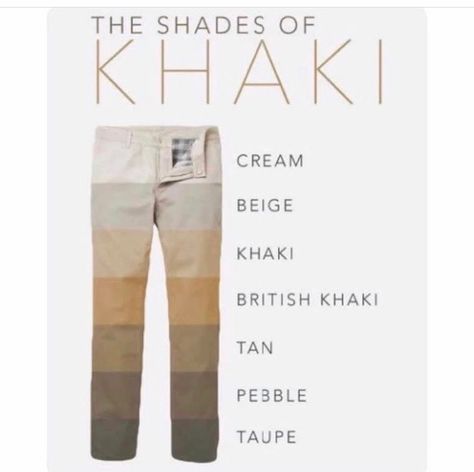 Various shades of Khaki British Khaki Pants Outfit Men, Khaki Color Combination Outfit, Mens Khaki Pants Outfit Wedding, Khaki Color Combination, Khaki Pants Outfit Men, Khaki Pants Outfit, Dockers Pants, British Khaki, Shirt Outfit Men