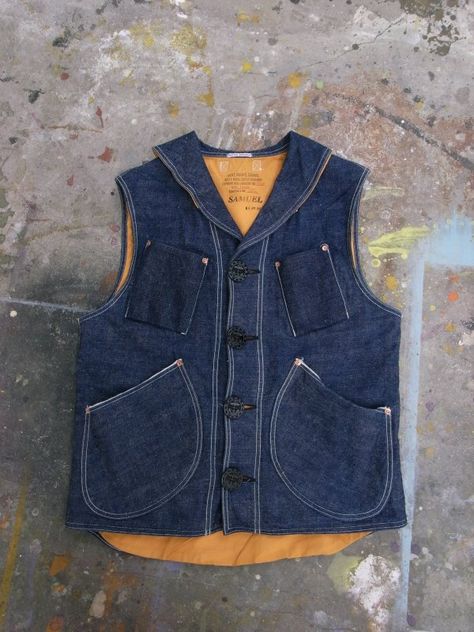 TheDenimIndustry.tumblr.com Denim  Workwear Bespoke Denim, Denim Outfit Men, Vest Denim, Mens Fashion Denim, Mens Fashion Work, Denim Workwear, Country Wear, Retro Mode, Heritage Fashion