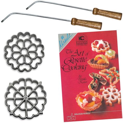 Kitchen Supply Wholesale 5 Piece Rosette Set | Wayfair Dessert Shells, Rosette Recipe, Kitchen Supply, Cake Decorating Set, Snowflake Cookies, Cookies Pastry, Nordic Ware, Cookie Stamps, Hot Oil