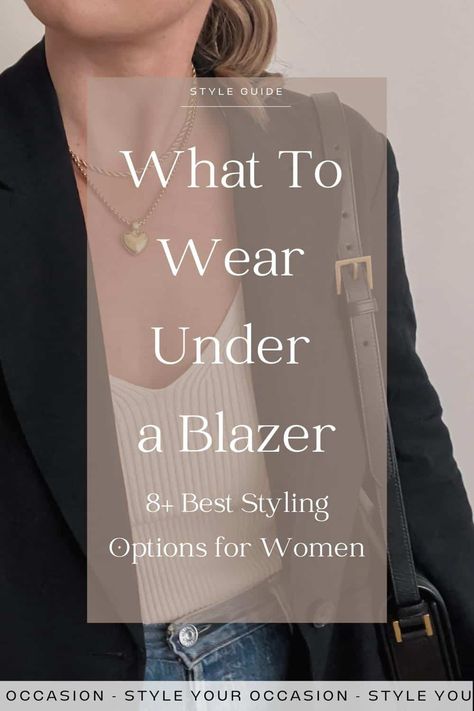 What To Wear Under a Blazer: 8+ Best Options For Females Black Jeans And Black Blazer Outfit, Shirt For Blazer Women, Black Jeans With Blazer Outfit, Jeans And Blazers Women Work Outfits, Semi Formal Blazer Women, Fall Outfits Black Blazer, Tops For Blazers, Jeans And Blazer Outfit Classy Chic, Blazer Outfits Date Night