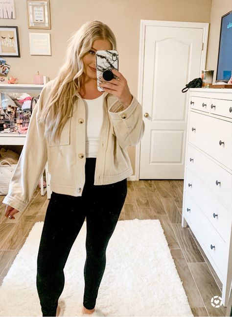 Shacket And Leggings Outfit Women, Women Leggings Outfits, Shacket Outfit, Walmart Fashion, Body Suit, Wardrobe Style, Cute Fits, Outfits With Leggings, Black Leggings