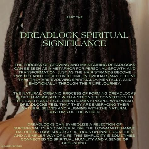 Dreadlock Spiritual Meaning, Locs Spirituality, Hair Spirituality, Dreadlock Aesthetic, One Dreadlock In Hair, Spiritual Hairstyles, Dread Locs Black Women, Wisdom Loc, Dreadlocks Aesthetic