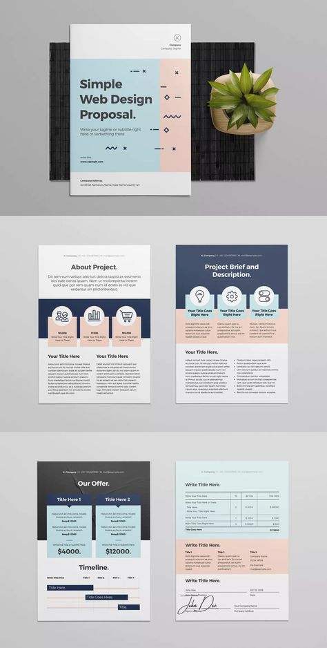 Design Proposal Template, One Pager Design, Design De Configuration, Web Design Proposal, 보고서 디자인, Simple Web Design, Web Design Quotes, Brochure Design Layout, Project Proposal Template