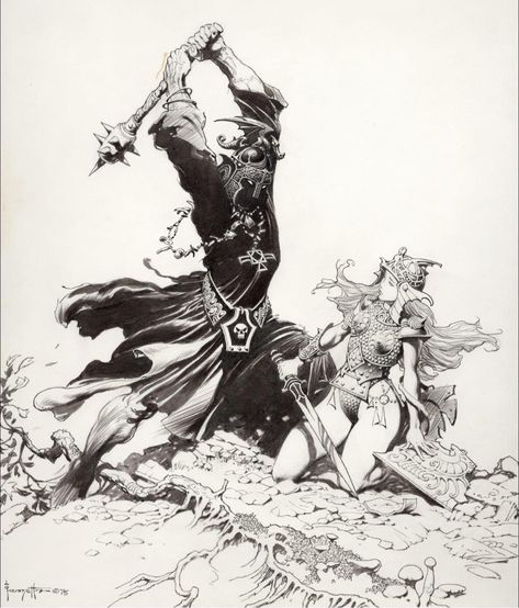 Frank Frazetta Art, Frazetta Art, Witch King Of Angmar, Robert E Howard, Frank Frazetta, Bd Comics, Fantasy Artist, Arte Fantasy, Fantasy Sci Fi