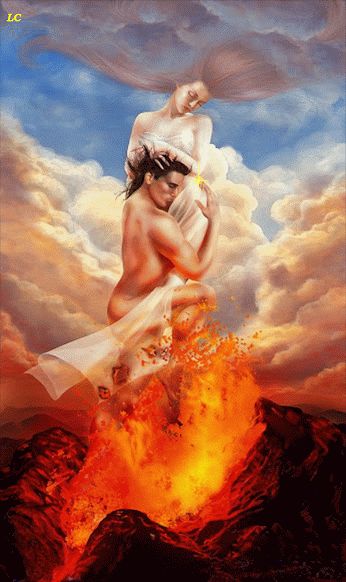 2b72108093bb7464713d44c73dfc410d.gif (346×582) Fire And Air, Twin Flame Reading, Kiss Kiss Bang Bang, Twin Souls, Digital Art Gallery, Fire Art, Pre Raphaelite, Human Interaction, Art Masters