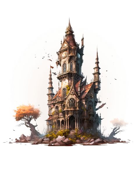 Wizard House Concept Art, Wizard Tower Art, Wizard Tower Concept Art, Fantasy Wizard Tower, Wizards Tower, Mage Tower, Portal Knight, Magic Tower, Old Wizard