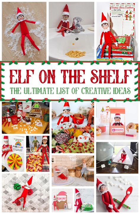 Attention parents: Elf on the Shelf craziness is upon us! If you and your elf are looking for some elf approved suggestions for holiday fun check out this Ultimate List of Elf on the Shelf Ideas roundup! You're sure to find some new tricks (and treats) for hilarious elf shenanigans this holiday season. Kits To Sell, Elf On The Shelf Kits, Elf On The Shelf Kits To Sell, Elf On The Shelf With Other Toys, Elf On The Shelf New Ornament, Elf On The Shelf Arrival Ideas 2022, Elf On A Shelf Accessories, Elf Shenanigans, Christmas Recipes Easy