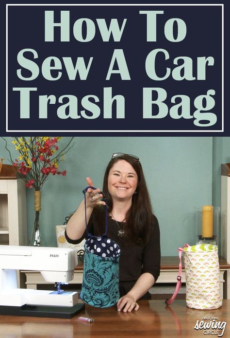 Car Trash Bag, Sewing Circles, Beginner Sewing Projects Easy, Car Trash, Leftover Fabric, Trash Bag, Sewing Projects For Beginners, Sewing Skills, Love Sewing