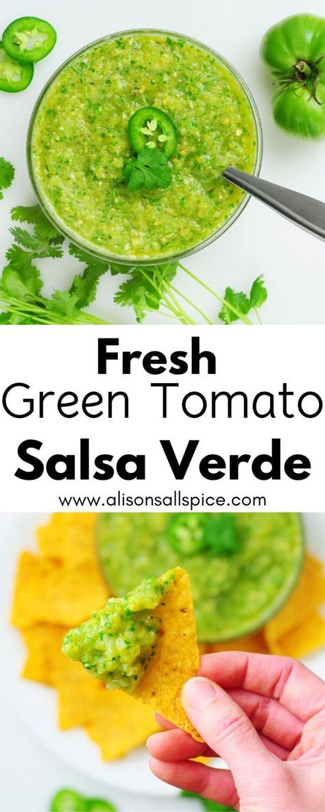 Green Tomatoes Salsa Recipe, Fresh Green Salsa Recipe, Fresh Green Tomato Salsa, Salsa Green Tomato, Salsa Verde With Green Tomatoes, Salsa Verde Recipe With Green Tomatoes, Green Tomato Recipes Salsa, Green Tomatoes Salsa, Green Tomatoes Recipes