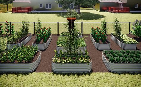 Vege Garden Ideas, Raised Garden Bed Corners, Modular Garden Beds, Modular Raised Garden Beds, Vego Garden, Garden Bed Layout, Metal Garden Beds, Raised Garden Bed Kits, Raised Garden Bed Plans