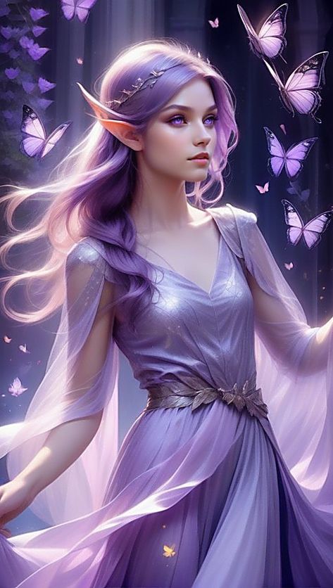 Elf Elf Princess Art, Purple Wizard, Elf Princess, Renn Faire, High Elf, Princess Art, Wizard, Elf, Mermaid