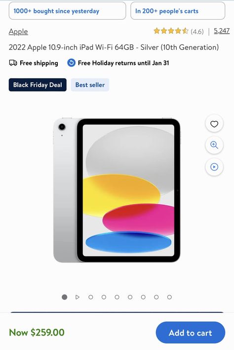 #ad 2022 Apple 10.9-inch iPad Wi-Fi 64GB - Silver (10th Generation) $259.00 https://mavely.app.link/e/SW8vwTMbROb Wi Fi, Ipad, 10 Things, Silver, Quick Saves