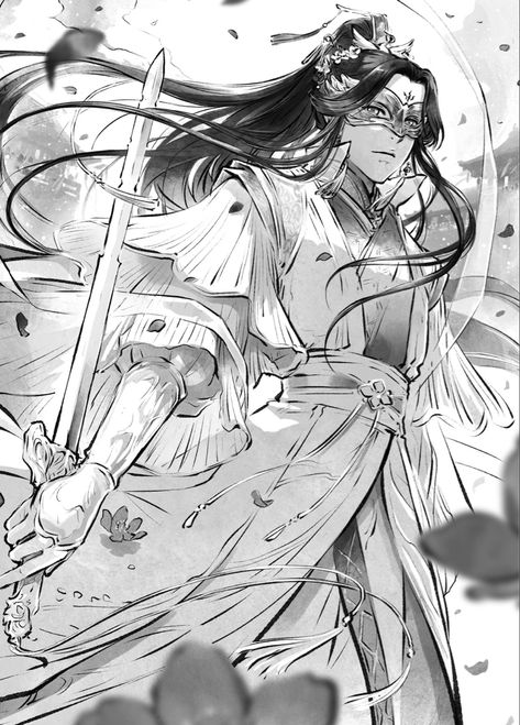 heaven official’s blessing/tiān guān cì fú book 2 art (xie lian, tgcf) White Heaven, Ghost City, Famous Novels, Prince Of Persia, Fall From Grace, Tattoo Outline, Black And White Wallpaper, Book Images, Heaven's Official Blessing