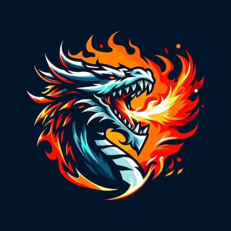 Pokemon Vector Art, Dragon Logo Design Art, Dragon Vector, Dragon Mascot, Truk Besar, Mascot Logos, Dragon Logo, Sports Logo Design, Sports Logo