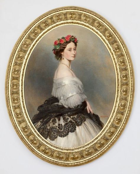 White Ball Dresses, Franz Winterhalter, Franz Xaver Winterhalter, The Black Forest, Fairy Garden Crafts, Old Portraits, Princess Alice, Miniature Portraits, The Royal Collection