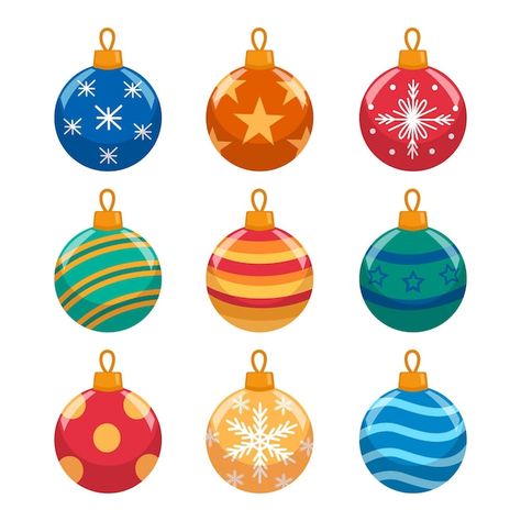 Free vector flat design christmas ball o... | Free Vector #Freepik #freevector #christmas-collection #christmas-ornament #christmas-ball #christmas-flat Christmas Ball Decorations, Colorful Christmas Ornaments, Vintage Christmas Balls, Classroom Christmas Decorations, Christmas Ornament Template, Ball Drawing, Ornament Template, Ornament Drawing, Christmas Ball Ornaments