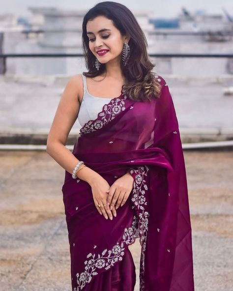 👇Product info & pricing 👇🤑 * pricing : @ just Rs.1899 Saree Details: Fabric: Organza Soft Zimmy Chu Color: Wine Work: Sequence Embroidery Work Size: Up to 5.5 mtr Blouse Details: Fabric: Silver Gotta Color: Gray Set Contains: Saree With Blouse Piece In The Box #designersarees #designerlehengas #sareecollections #sareegirls #sareegift #boutiquesarees #weddingsaree #indianweddingdress #indianethnicwear #traditionalwear #sareesforsale #sareelove #sareeforwedding #sareeforwife #sareeforwome... Manish Malhotra Designs, Saree Wearing, Silver Blouse, Sequence Embroidery, Blouse Details, Pakistani Designer Suits, Fashion Forever, Grey Blouse, Stylish Sarees