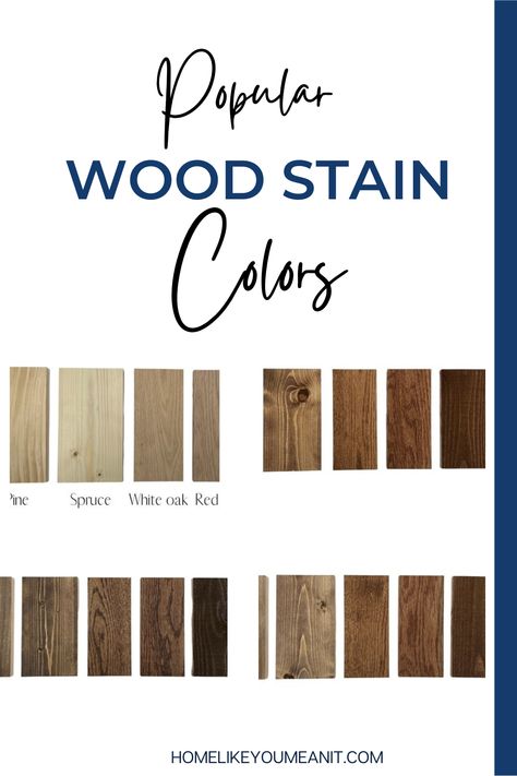 Choosing stain colors for wood is always one of the hardest decisions. Just like with paint colors, all wood stains have undertones and you need to make sure the stain you go with matches the undertones in your home’s furnishings and fixed elements. In today’s post we’ll highlight some popular wood stain colors, and I’ll even give you step-by-step instructions on how to stain wood. Stain Colors For Pine Wood Furniture, Best Wood Stain For Farmhouse Look, Minwax Mixed Stain Colors, Varathane Stain On Maple, Mid Century Stain Color, Wood Stain Colors On Poplar, Benjamin Moore Wood Stain Colors, Best Minwax Stain Color, Aged Wheat Wood Stain