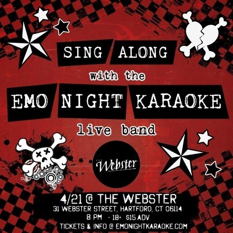 Night Outfits Bar, Emo Night, Emo Party, Rock Box, Karaoke Party, Bachelorette Themes, Concert Venue, Live Band, Buy Tickets