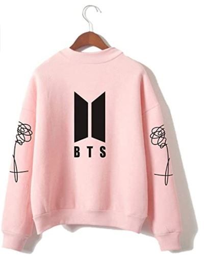 HelloTem BTS Kpop Unisex Sweatshirt Round High Neck Pullover Casual Printed Love Yourself Hoodie Bts Hoodie, Army Clothes, Bts Shirt, Bts Clothing, Bts Inspired Outfits, Stylish Hoodies, Turtleneck Sweatshirt, Bts Merch, Kpop Merch