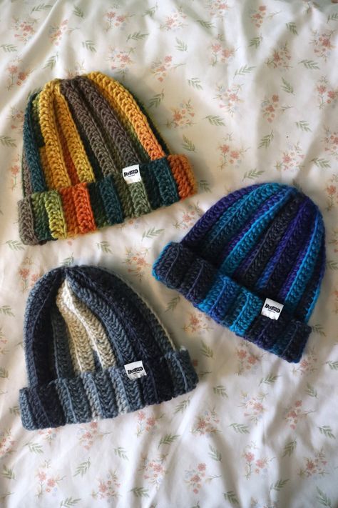 Winter Beanie Crochet, Crochet Beanie Inspiration, Crochet Wool Hat, Cute Beanies Crochet, Crochet Hats For Men, Crochet Ribbed Beanie, Beanies Crochet, Winter Hat Crochet, Crochet Winter Hat