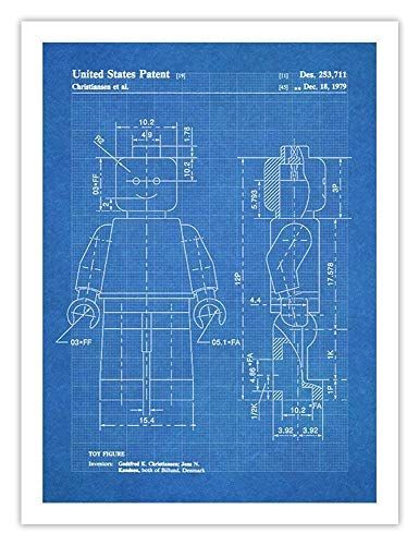 1979 Mini Figurine Toy Invention 18x24 Patent Poster Blueprint Steves Poster Store Lego Blueprint, Modeling Reference, Computer Geek Gifts, Lego Wallpaper, Patent Art Prints, Blueprint Art, Stitching Ideas, Tile Stencil, Art Factory