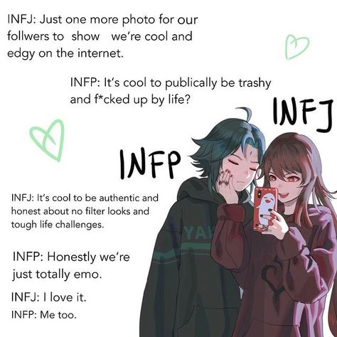 Infp Bf, Infj X Infp Fanart Ship, Infj Crush, Infj Infp Relationships, Infp Infj Relationship, Infj Fanart, Infp Things, Infp Infj, Infj And Entp