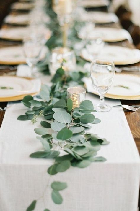 Long Table Wedding, Themes Wedding, Tafel Decor, Marriage Decoration, Table Runners Wedding, Eucalyptus Wedding, Wedding Costs, Nontraditional Wedding, Wedding Table Decorations