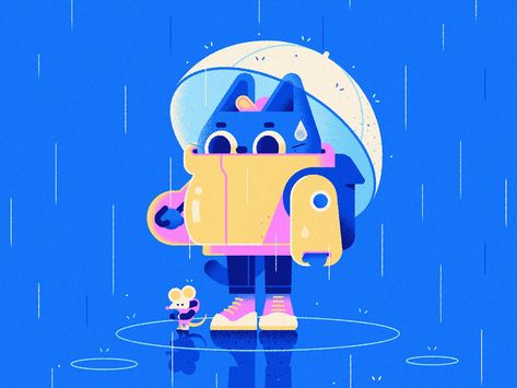 Cold & Rainy ☔️ Illustration Example, 캐릭터 드로잉, Arte Inspo, Mascot Design, Illustration Character Design, Art Challenge, Cute Characters, Branding Inspiration, Cartoon Character