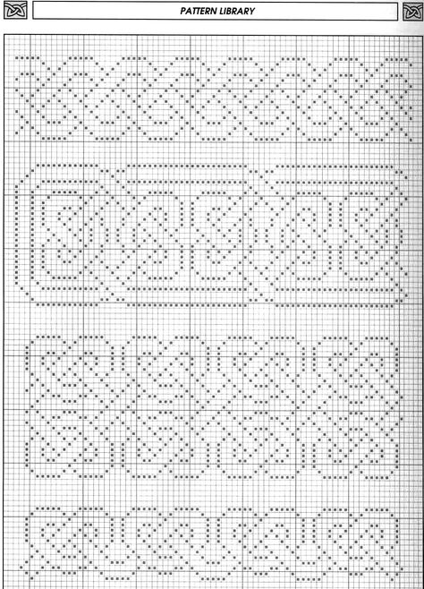 Celtic Motifs                                                                                                                                                                                 More Celtic Knitting Charts, Celtic Motifs, Celtic Cross Stitch, Cross Stitch Border Pattern, Blackwork Embroidery, Celtic Patterns, Cross Stitch Bookmarks, Cross Stitch Borders, Crochet Cross