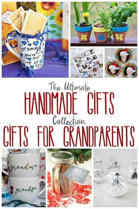 Do your kids love getting crafty and creative when it's time to give gifts? This edition of the Ultimate Handmade Gifts Collection is all about gifts for grandparents! Diy Gifts For Great Grandparents, Diy Grandparent Gifts From Grandkids, Diy Gifts For Grandfather, Homemade Gifts For Grandparents, Gifts For Grandparents From Kids, Handmade Gifts For Grandparents, Diy Gifts For Grandparents, Best Homemade Gifts, Grandparents Diy