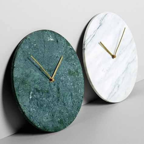 Marble Wall Clock by Menu #Beautiful, #Clean, #Cool, #Elegant, #Marble, #Refined Bar Fancy, Marble Clock, Large Wall Clock Modern, Marble Accessories, Soft Minimalism, Stone Accessories, Marble Wall, Green Marble, Marble Design