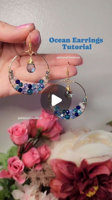 Beaded Wire Art, Ocean Earrings, Better Instagram, Wire Jewelry Tutorial, Rainbow Balloons, Earring Tutorial, Handmade Wire Jewelry, Jewelry Making Tutorials, Diy Crafts Jewelry