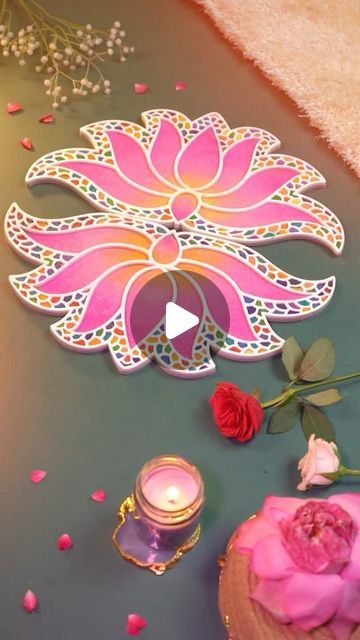 Island Rangoli on Instagram: "Something magical has arrived ✨! Transform your space with our beautiful Lakshmi Rangoli design 
Bring in the festive cheer like never before 🌸✨

Who’s ready for some traditional vibes?
 
Shop :- www.islandrangoli.com 

Click on link in bio 🔗

[islandrangoli, Lakshami, Lakshami rangoli design, New arrival, new design, rangoli template, rangoli colors, home decor]

#islandrangoli #festivedecor #rangolidesigns #newcollection2024" New Design Rangoli, Rangoli Template, Lakshmi Rangoli, Traditional Rangoli Design, Traditional Rangoli, Design Rangoli, Rangoli Colours, Diwali Rangoli, Colorful Rangoli Designs