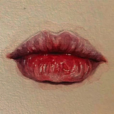 Lips Reference, Drawing Colorful, Lips Painting, Lip Drawing, Realistic Drawing, Lips Drawing, Aesthetic Painting, Lip Art, Watercolor Drawing